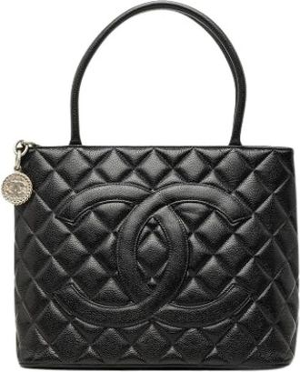 Chanel Pre-owned Medallion Tote Bag - Dames - Vintage Shopper - Zwart - ONE Size - Leer - Vintage