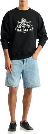 Balmain Printed Balmain Vine sweatshirt in Black at Nordstrom, Size Xx-Large