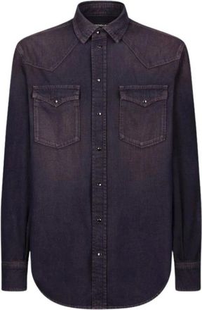 Dondup Western-stijl Denim Shirt - Heren - Spijkeroverhemden - Zwart - S - Denim - Overhemden