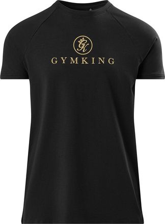 The Gym King Mens Pro T-Shirt Short Sleeve Cotton Black/Gold XL