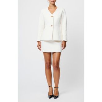 French Connection Boiled Wool Miniskirt in Porcelain Cream at Nordstrom Rack, Size 10