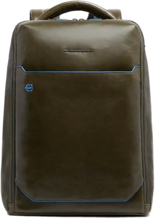 Piquadro Mochila de Cuero para Port&aacute;til 14 Blue Square- Candado de Cable - Bags - Hombre - Verde - ONE SIZE