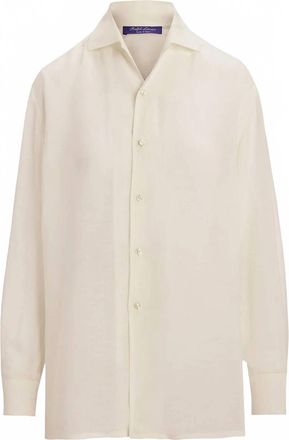 Ralph Lauren Womens Capri Relaxed Fit Linen Voile Shirt In Lux Cream