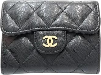 Chanel Pre-owned Wallets, female, Black, Size: ONE SIZE Pre-owned Leather Wallet
