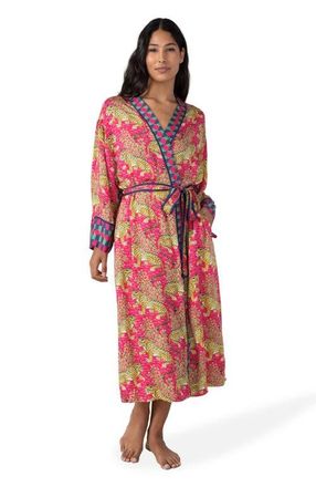 Printfresh Eco Satin Robe in Hot Pink at Nordstrom, Size Xx-Small