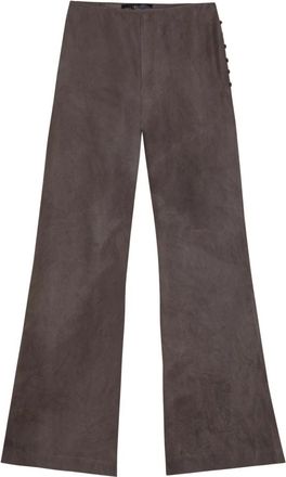 Cortana Poline High-Waist Broek - Dames - Wijde Broeken - Grijs - S - Linnen - Broeken