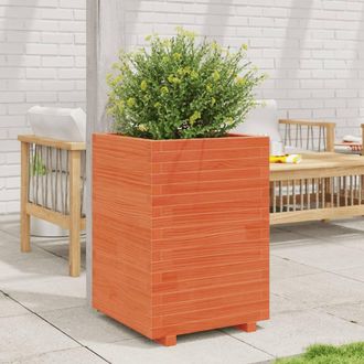 Berkfield Home Garden Planter Wax Brown 50x50x72.5 cm Solid Wood Pine