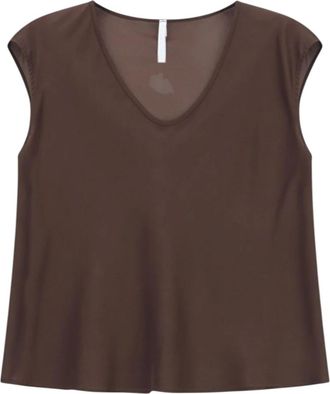 Imperial Top senza maniche con scollo a V - - Blouses & Shirts - Donna - Marrone - XS