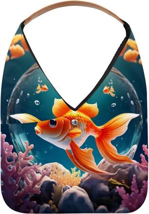 Generic Beautiful Fish Crystal Ball Reusable Lightweight Grocery Bags - Foldable Into Compact Pouch, Washable & Sturdy, Multipurpose for Shopping and Travel