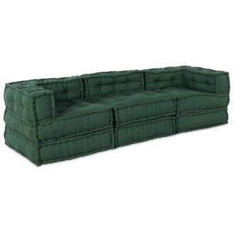 vidaXL Sof&aacute; Modular 3 Pcs Verde 70 X 70 X 56 Cm Tela Vidaxl