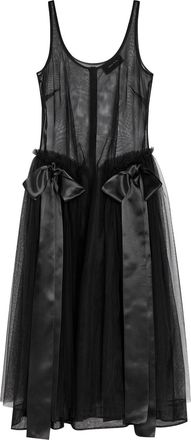 Simone Rocha Simone Rocha Bow-appliqu&eacute;d Tulle Midi Dress - Black - 10 (UK10 / S)