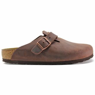 Birkenstock Boston Oiled Leather Unisex Slip On Sandals - Habana - Size:UK 11.5