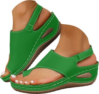 Generic Orthopedic Wedge Platform Sandals for Women 2026 Summer Dressy Wedge Heels Open Toe Ankle Strap Walking Sandals Women Non-Slip Comfortable Casual Slip