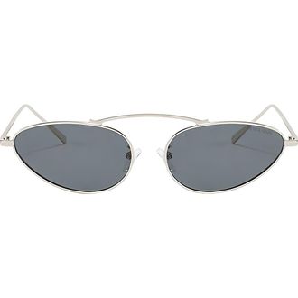 Fifth and Ninth Daphne 60mm Polarized Cat Eye Sunglasses in Silver /Black at Nordstrom