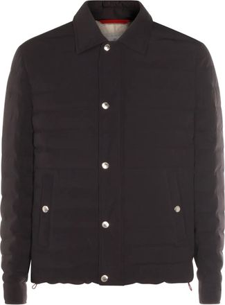 Brunello Cucinelli Piumino trapuntato con bottoni - Blu