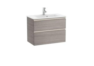 Roca Roca - Pack Unik Mueble Base Compacto De 2 Cajones + Lavabo The Gap Color: Roble City Texturizado - Medidas: 705x380x537 Mm