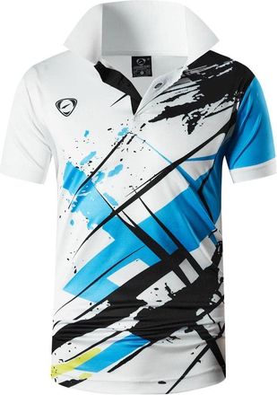 Jeansian Mens Short Sleeve Polo T-Shirts Wicking Breathable Running Training Sports Tee Tops LSL346 White L