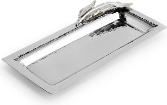 Michael Aram SILVER FEATHER CRACKER PLATE