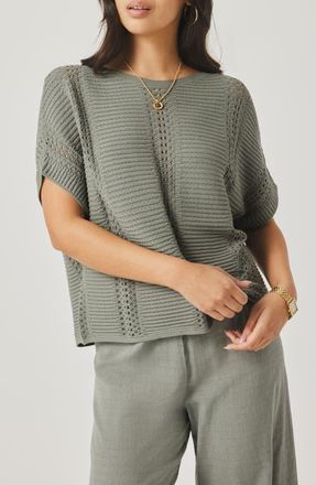 Splendid Everest Pointelle Stitch Sweater in Eucalyptus Green at Nordstrom, Size X-Large