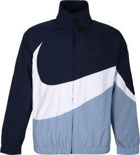 Nike Sportswear Contrasting Colors Large Logo Woven Stand Collar Jacket Blue AR3133-451