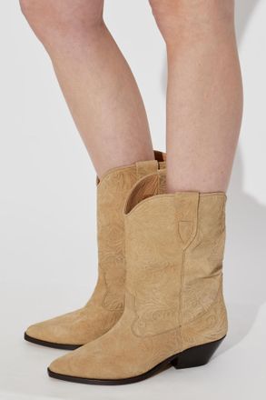 Isabel Marant Duerto Heeled Ankle Boots, Womens, Beige