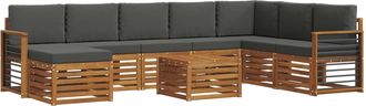 vidaXL Conjunto De Sof&aacute;s De Exterior 9 Uds. Natural Y Antracita Vidaxl