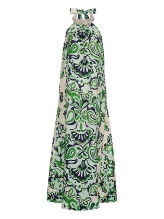 Cara Cara Aimee halter-neck paisley print maxi dress - women - Cotton - L - Neutrals