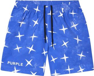 Purple Shorts Stars All Around - Blu
