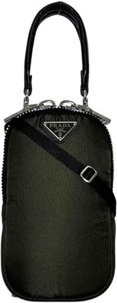 Prada Khaki Nylon Pochette Shoulder Bag (Pre-Owned)
