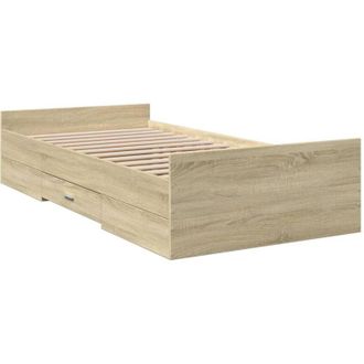 vidaXL Cama Con Cajones Madera Ingenier&iacute;a Roble Sonoma 100x200 Cm Vidaxl