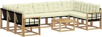 vidaXL Conjunto De Sof&aacute;s De Exterior 10 Uds. Blanco Y Crema Vidaxl