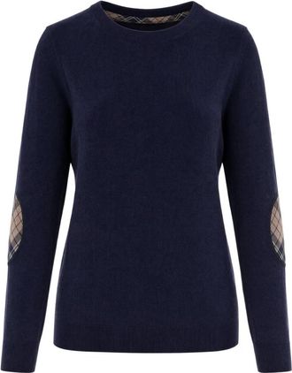 Barbour Pendle Crew - Dames - Ronde hals truien - Blauw - M - Katoen - Truien & Vesten