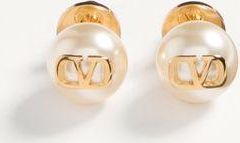 Valentino Garavani Orecchini VLogo Signature Con Perle Donna ORO/CREMA UNI