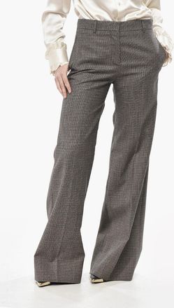 Stella McCartney Pantaloni Flared Fit in Lana Pied de Poule Stella McCartney