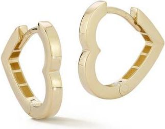 Ember Fine Jewelry Heart Huggie Hoop Earrings in Gold at Nordstrom Rack