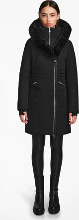 Rudsak CORA WOMENS FITTED DOWN JACKET WITH REMOVABLE FAUX FUR