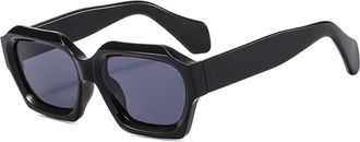 Generic Small Square Frame Mens And Womens Outdoor Polarized Commuter Sports Sunglasses(Black)