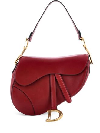 Dior Saddle Handbag Leather Medium shoulder bag - Rosso