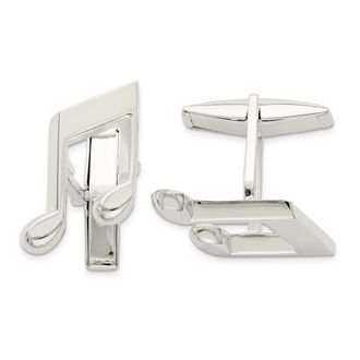 Diamond2Deal Sterling Silver Music Note Cuff Links