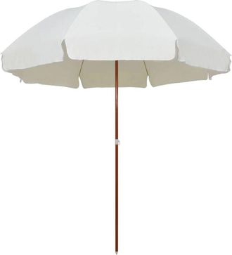 vidaXL Sombrilla de jardín con palo de acero blanco arena 300 cm Vidaxl
