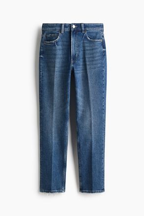 H&M Slim Straight High Ankle Jeans - Blue