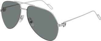 Cartier Premiere de Cartier Grey Pilot Unisex Sunglasses CT0110S 017 58