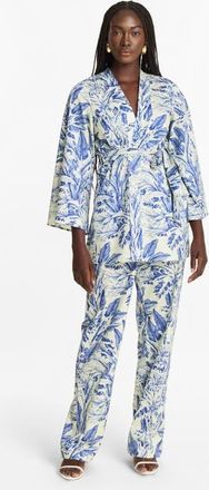 Diarrablu Leer Pants Toile Blu in Printed Cotton Poplin at Nordstrom, Size 3X-Large