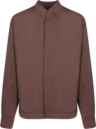 Costumein Kraagloos Overhemd - Heren - Zomerjassen - Bruin - L - Jassen