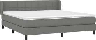vidaXL Vidaxl - Cama Box Spring Con Colch&oacute;n Tela Gris Oscuro 180x200 Cm