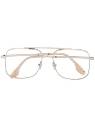 Victoria Beckham oversized pilot-frame glasses - unisex - Titanium - One Size - Gold