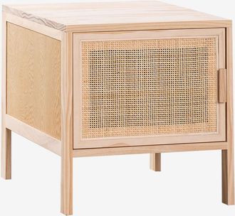 Sklum Pack De 2 Mesitas De Noche En Rat&aacute;n Y Madera Reyna Sklum