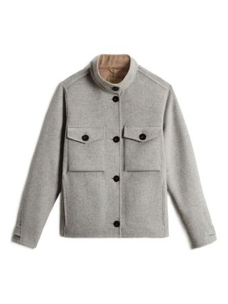 Woolrich Jack met klepzak en lange mouwen - Grijs