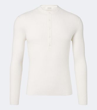 Lisa Yang Falk cotton and cashmere Henley shirt