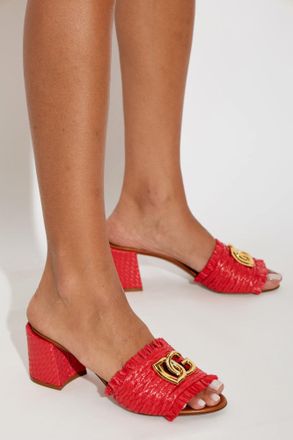 Dolce & Gabbana Heeled Mules With Logo, Womens, Red